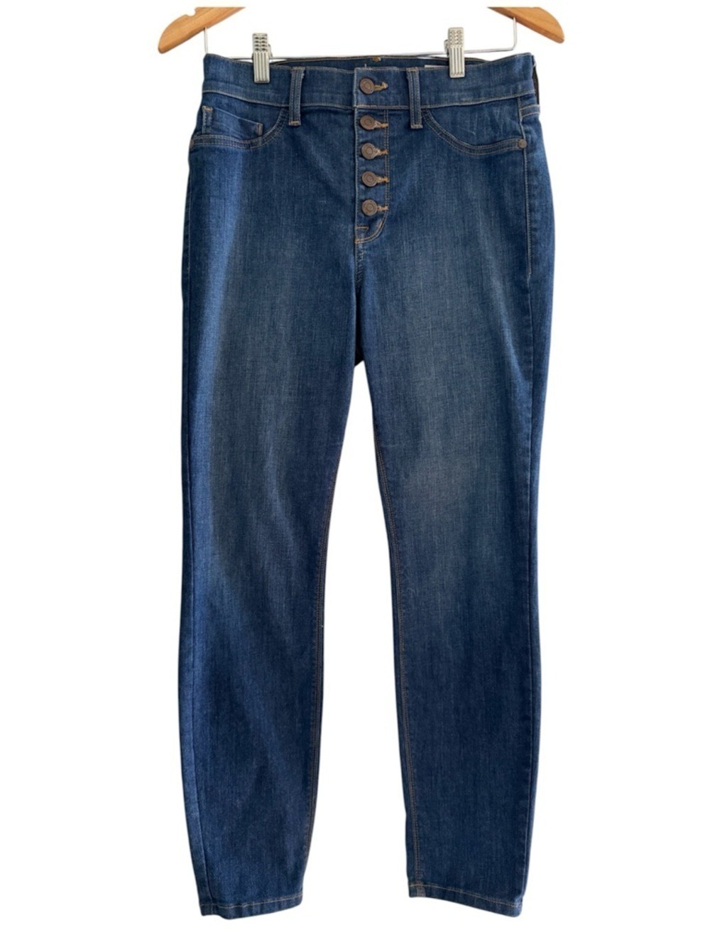 Pistola Button Fly Slim Straight Leg Jeans High Rise Medium Wash